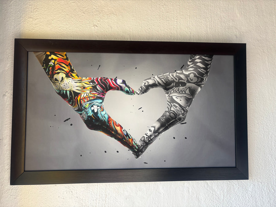 Framed heart artwork