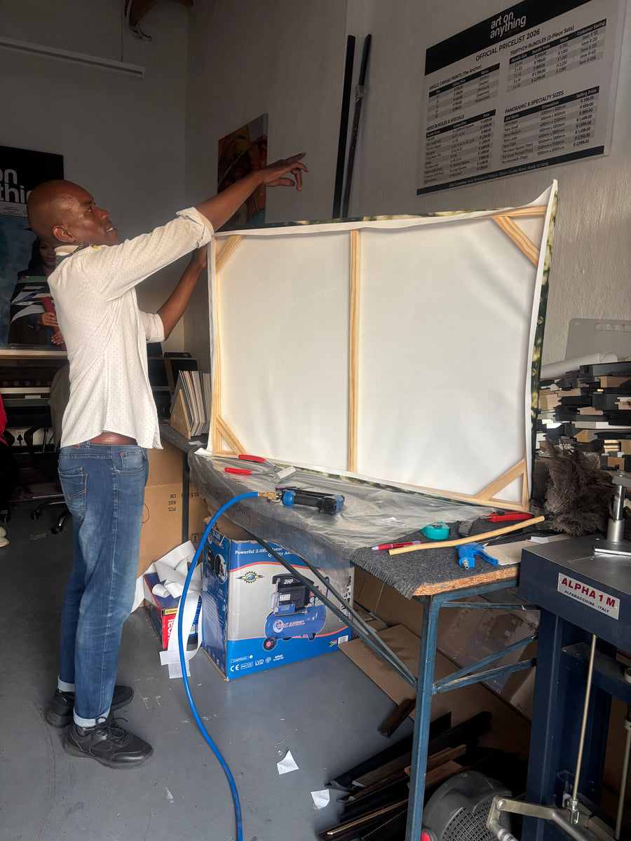 Stretching a canvas by hand