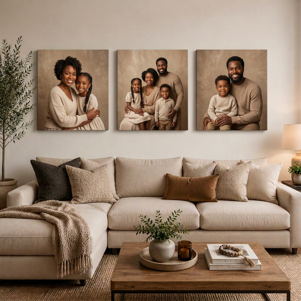 3-Piece Square Canvas Set - 200mm X 200mm – hand-stretched photo canvas print by Art On Anything, Pretoria (view 2)