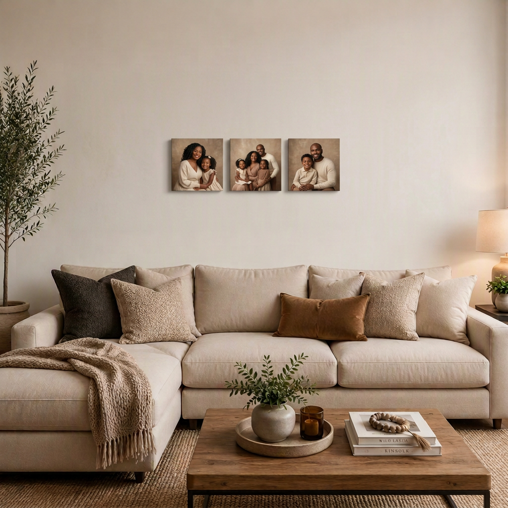 3-Piece Square Canvas Set - 200mm X 200mm – hand-stretched photo canvas print by Art On Anything, Pretoria