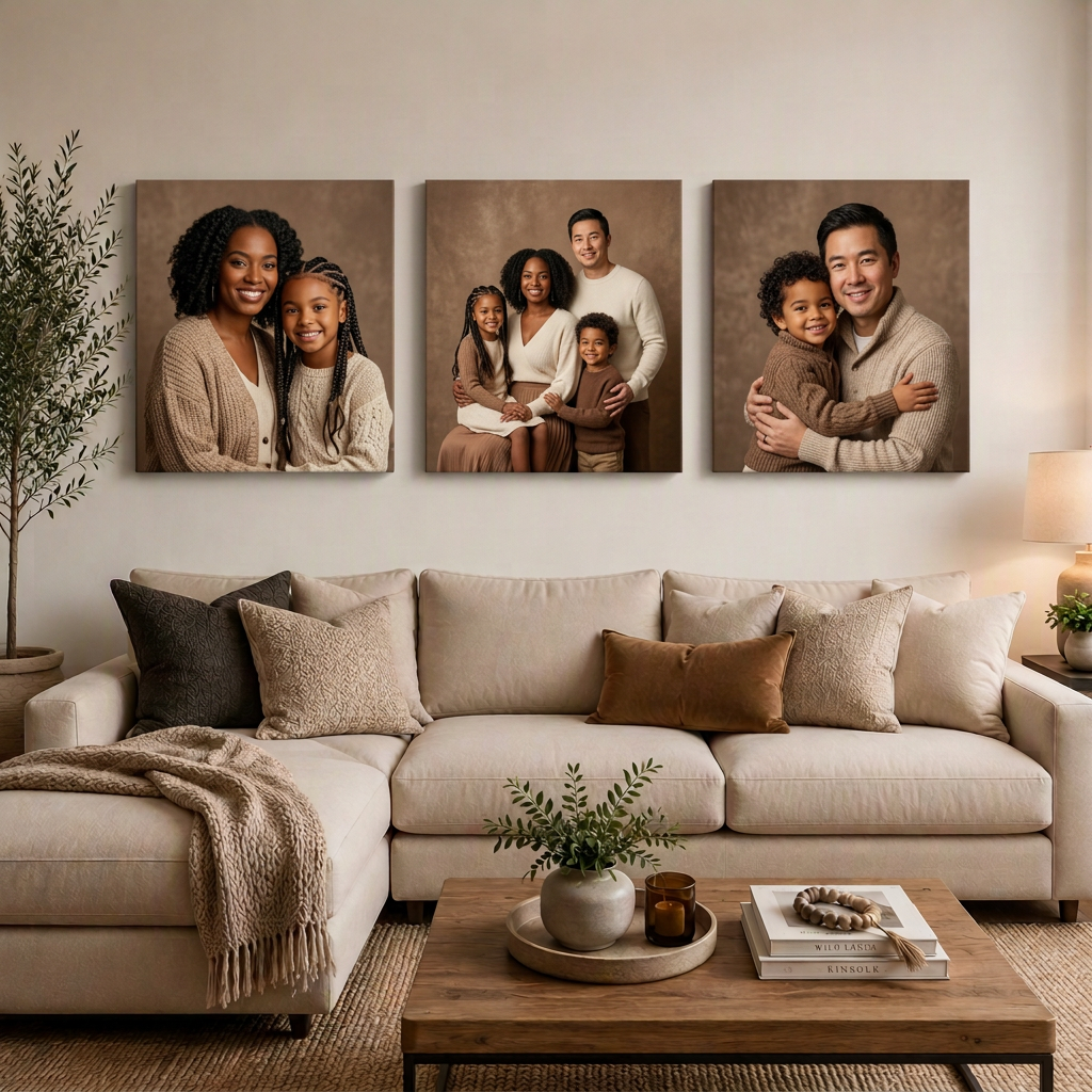 3-Piece Square Canvas Set - 500mm x 500mm – hand-stretched photo canvas print by Art On Anything, Pretoria