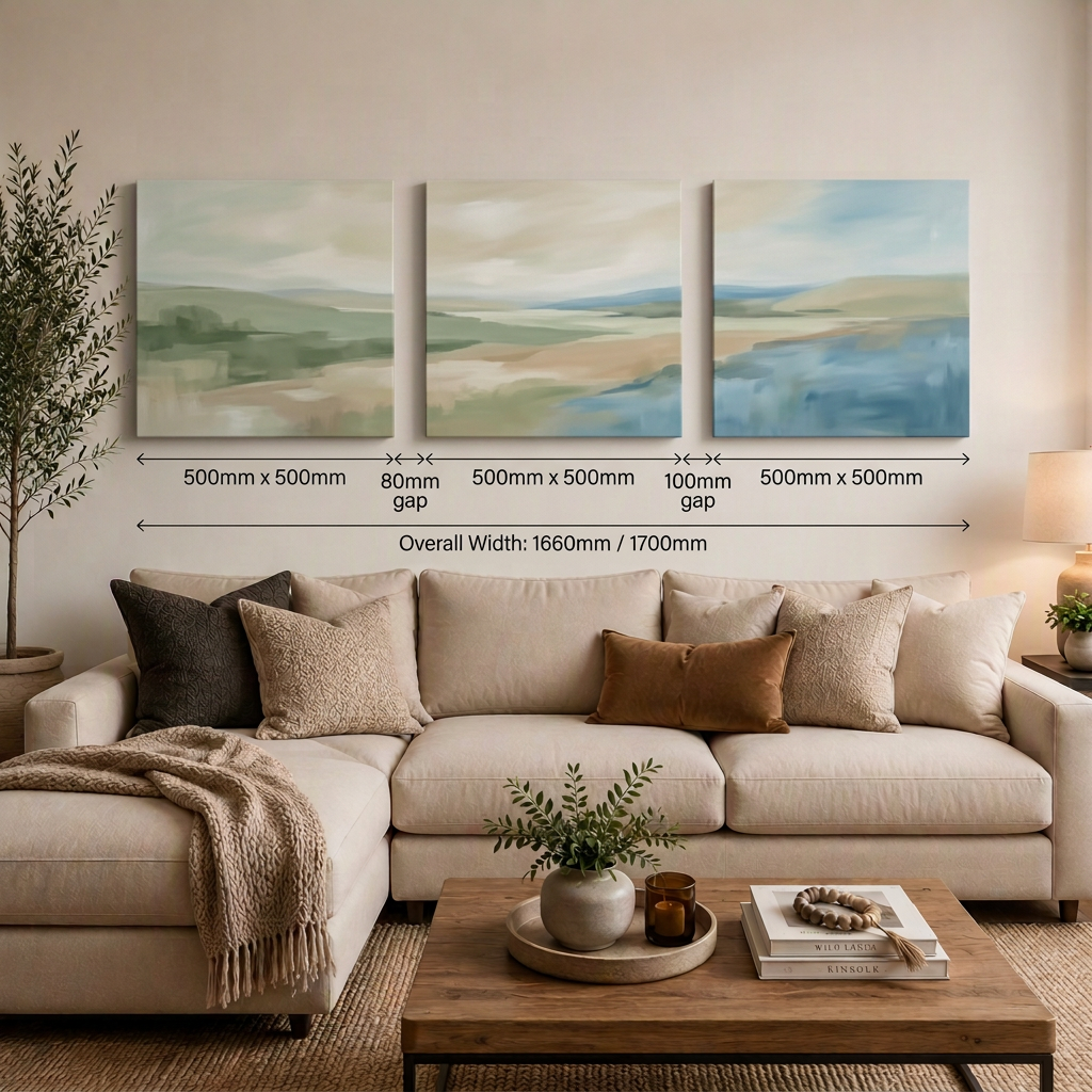 3-Piece Square Canvas Set - 500mm x 500mm – hand-stretched photo canvas print by Art On Anything, Pretoria (view 3)