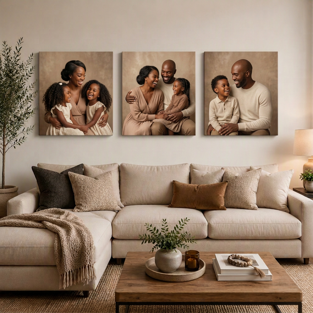 3-Piece Square Canvas Set - 400mm X 400mm – hand-stretched photo canvas print by Art On Anything, Pretoria
