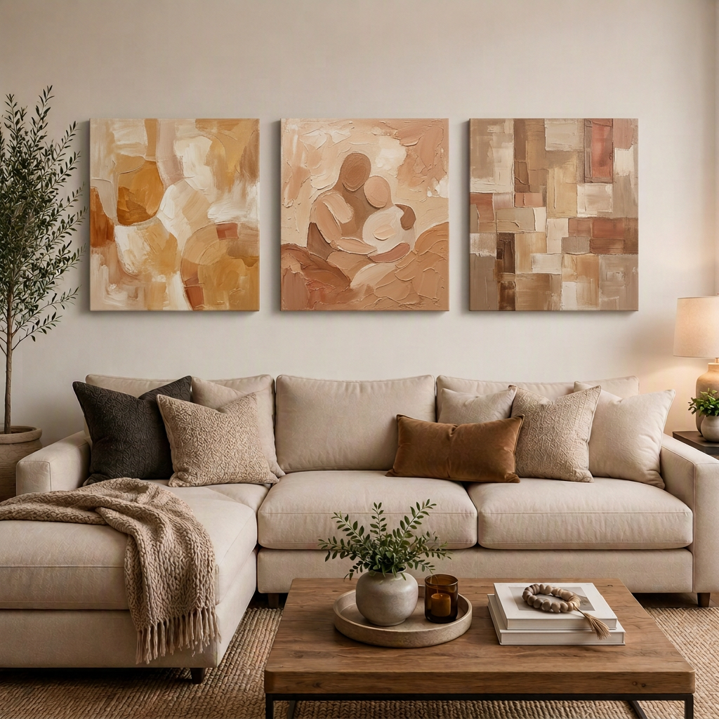 3-Piece Square Canvas Set - 400mm X 400mm – hand-stretched photo canvas print by Art On Anything, Pretoria (view 2)