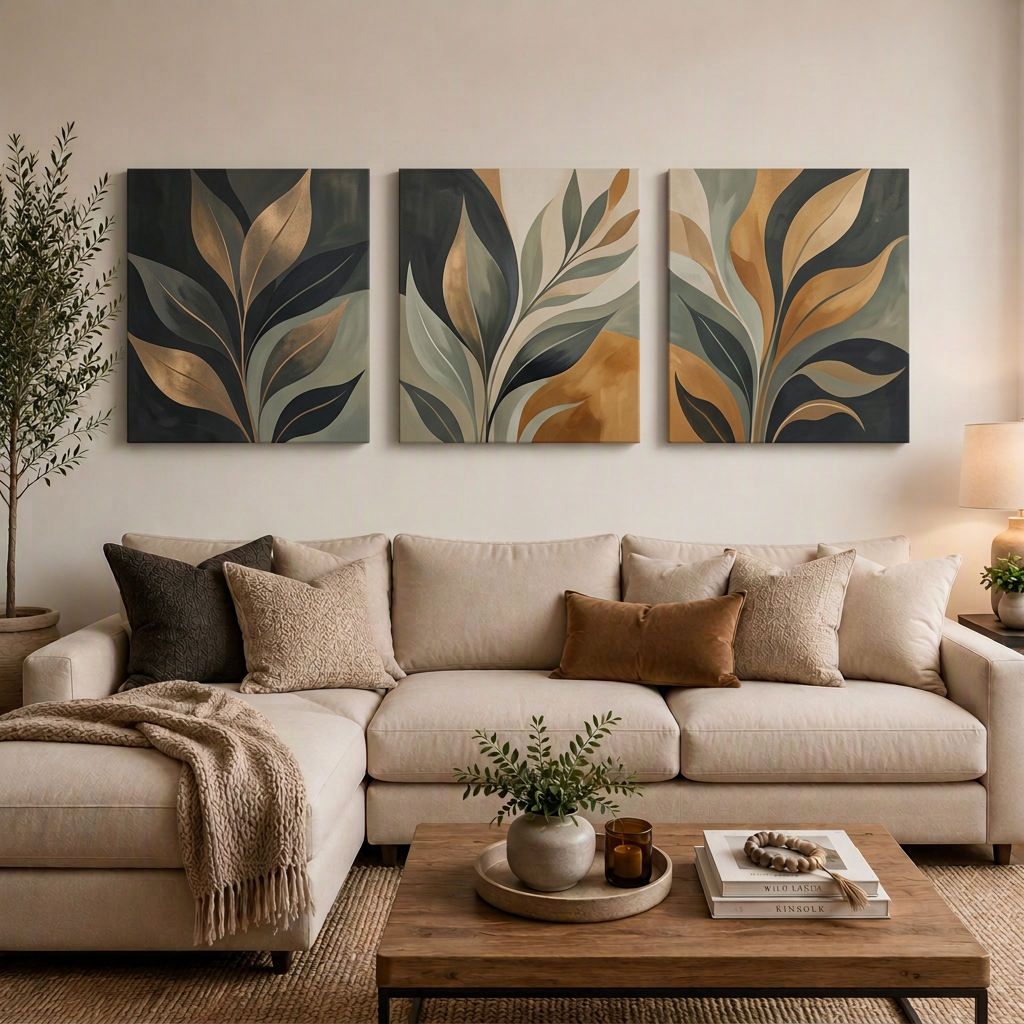 3-Piece Square Canvas Set - 500mm x 500mm – hand-stretched photo canvas print by Art On Anything, Pretoria (view 2)