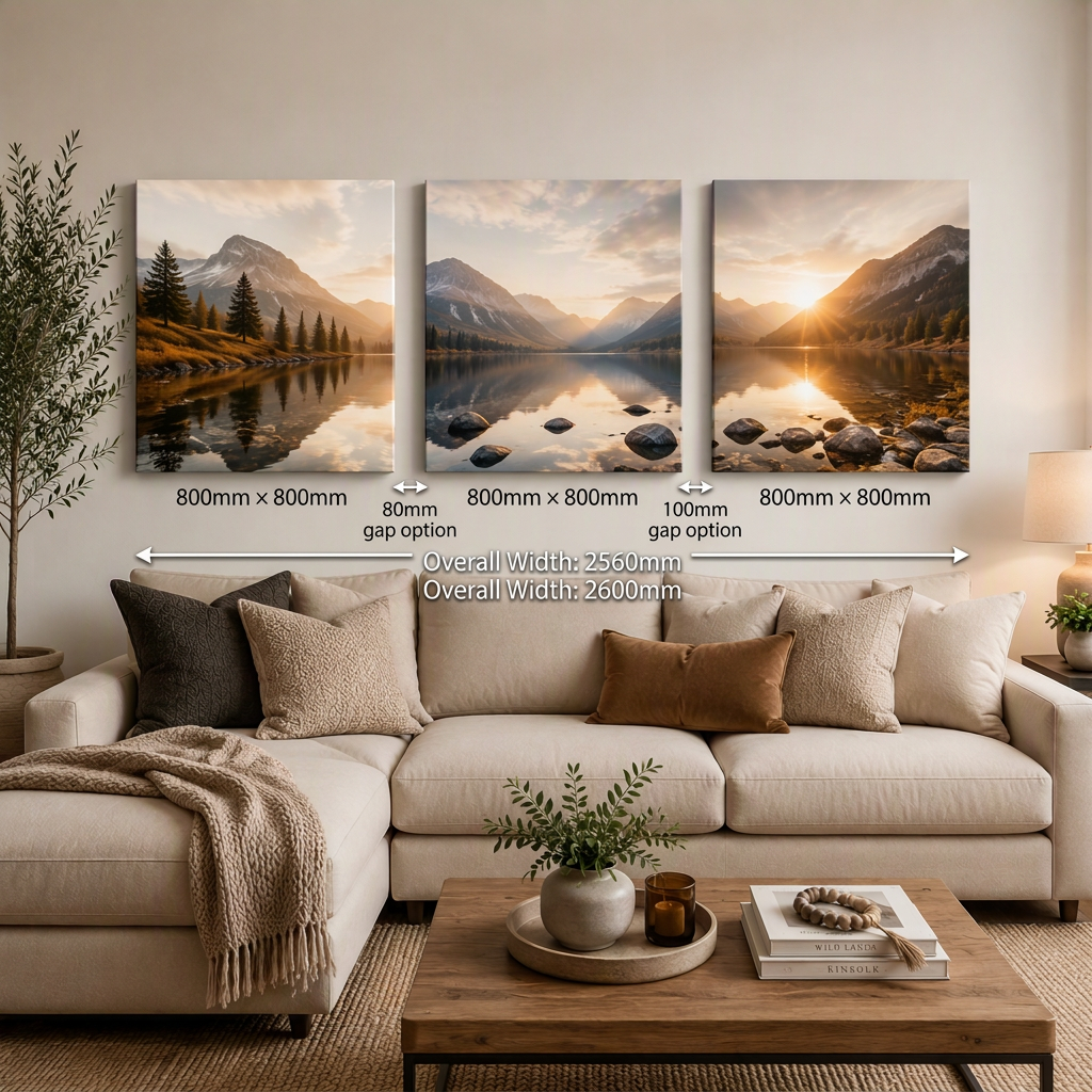 3-Piece Square Canvas Set - 800mm x 800mm – hand-stretched photo canvas print by Art On Anything, Pretoria (view 3)