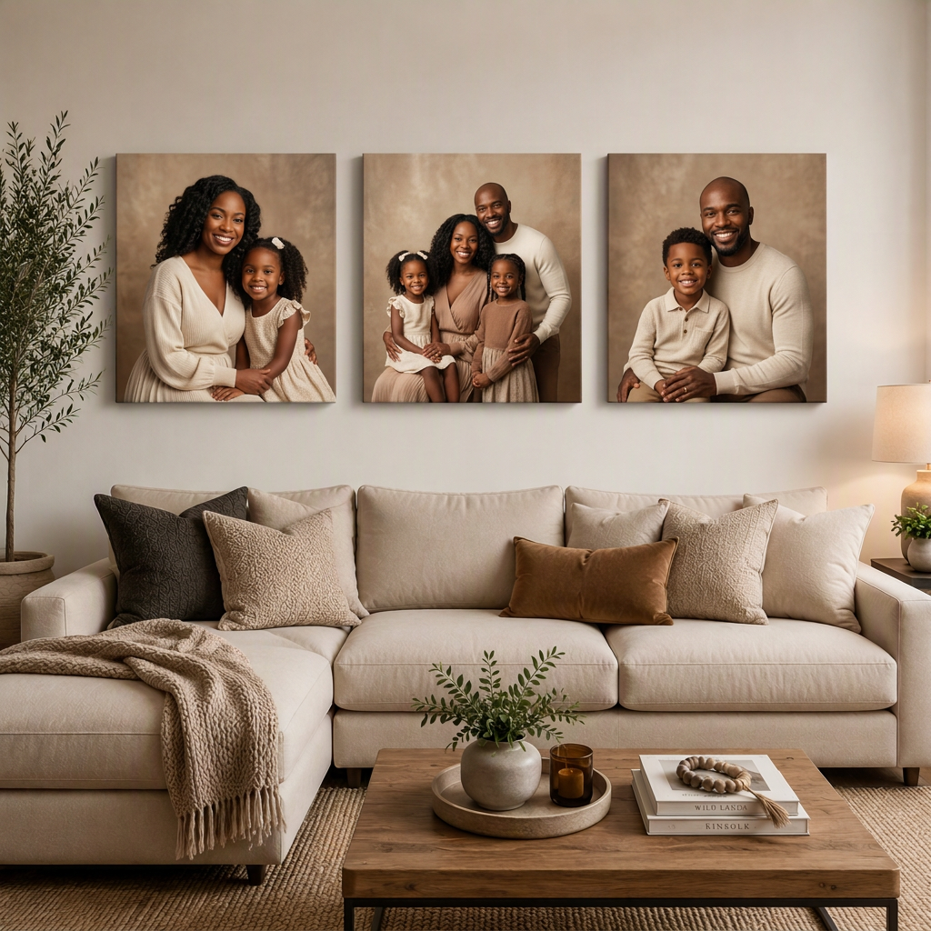 3-Piece Square Canvas Set - 800mm x 800mm – hand-stretched photo canvas print by Art On Anything, Pretoria