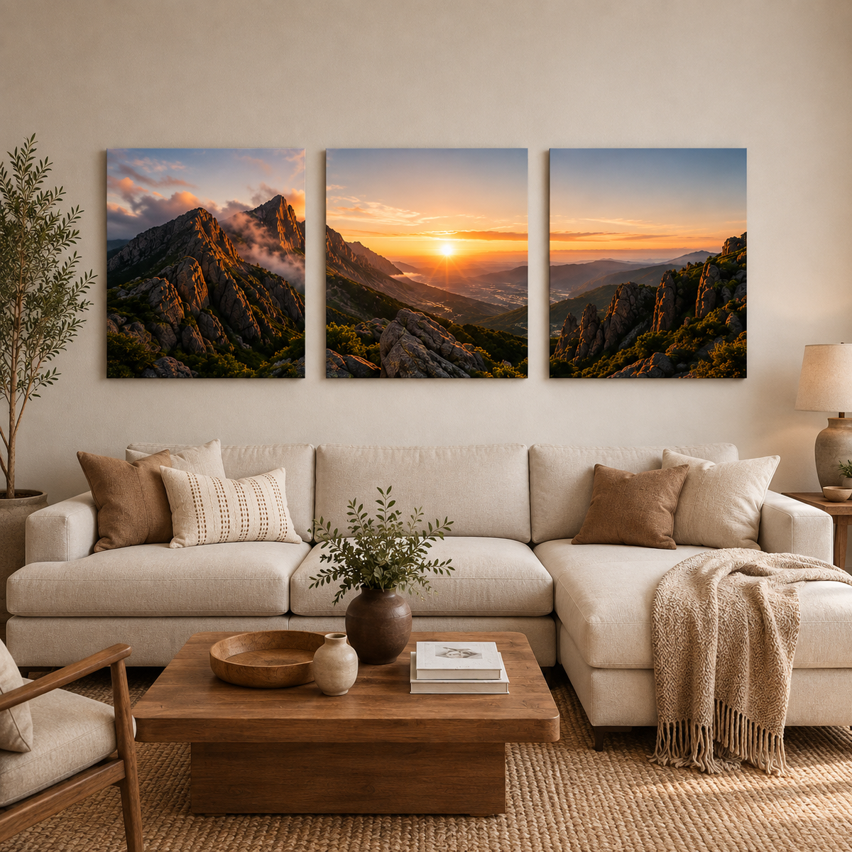 3-Piece Square Canvas Set - 1000mm x 1000mm – hand-stretched photo canvas print by Art On Anything, Pretoria (view 2)