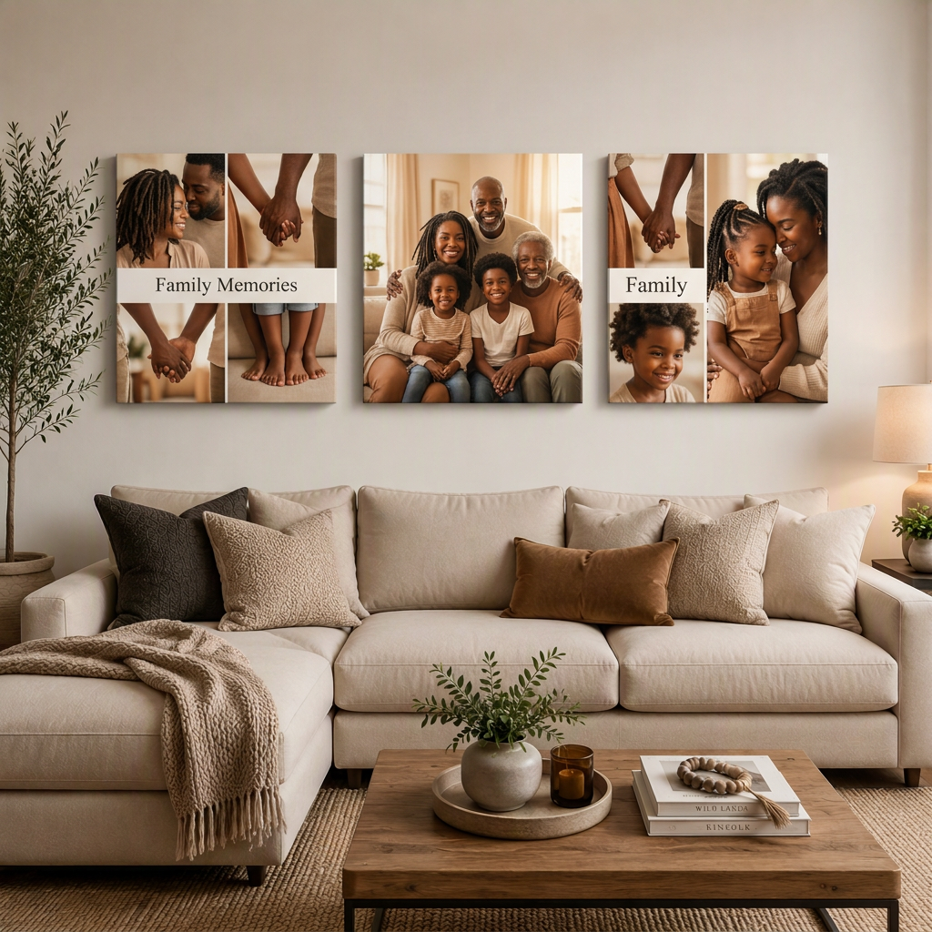 3-Piece Square Canvas Set - 800mm x 800mm – hand-stretched photo canvas print by Art On Anything, Pretoria (view 2)