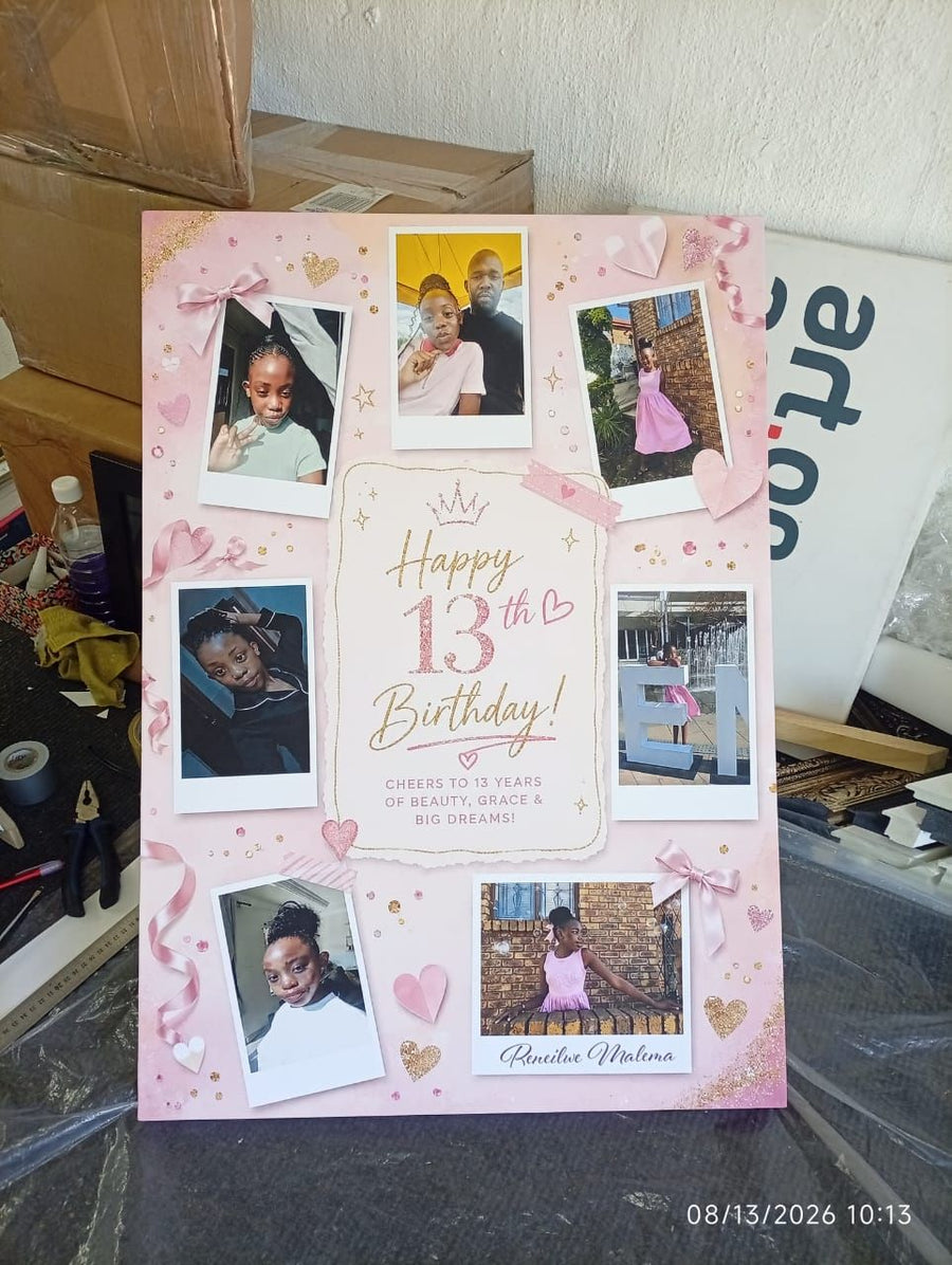 13th birthday photo collage print