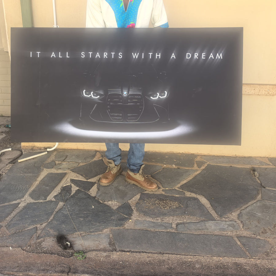 "It all starts with a dream" car canvas