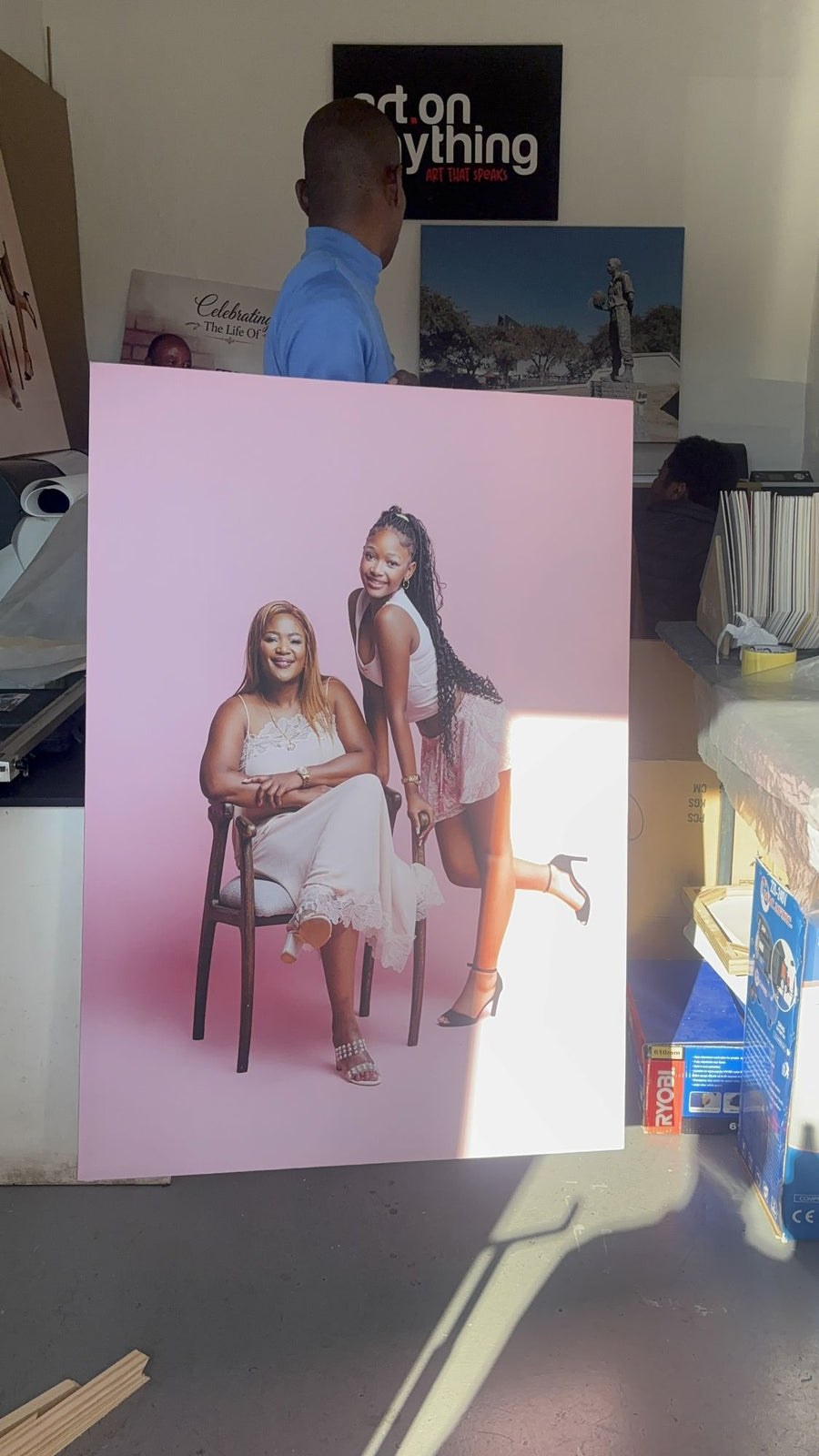 Pink studio portrait canvas