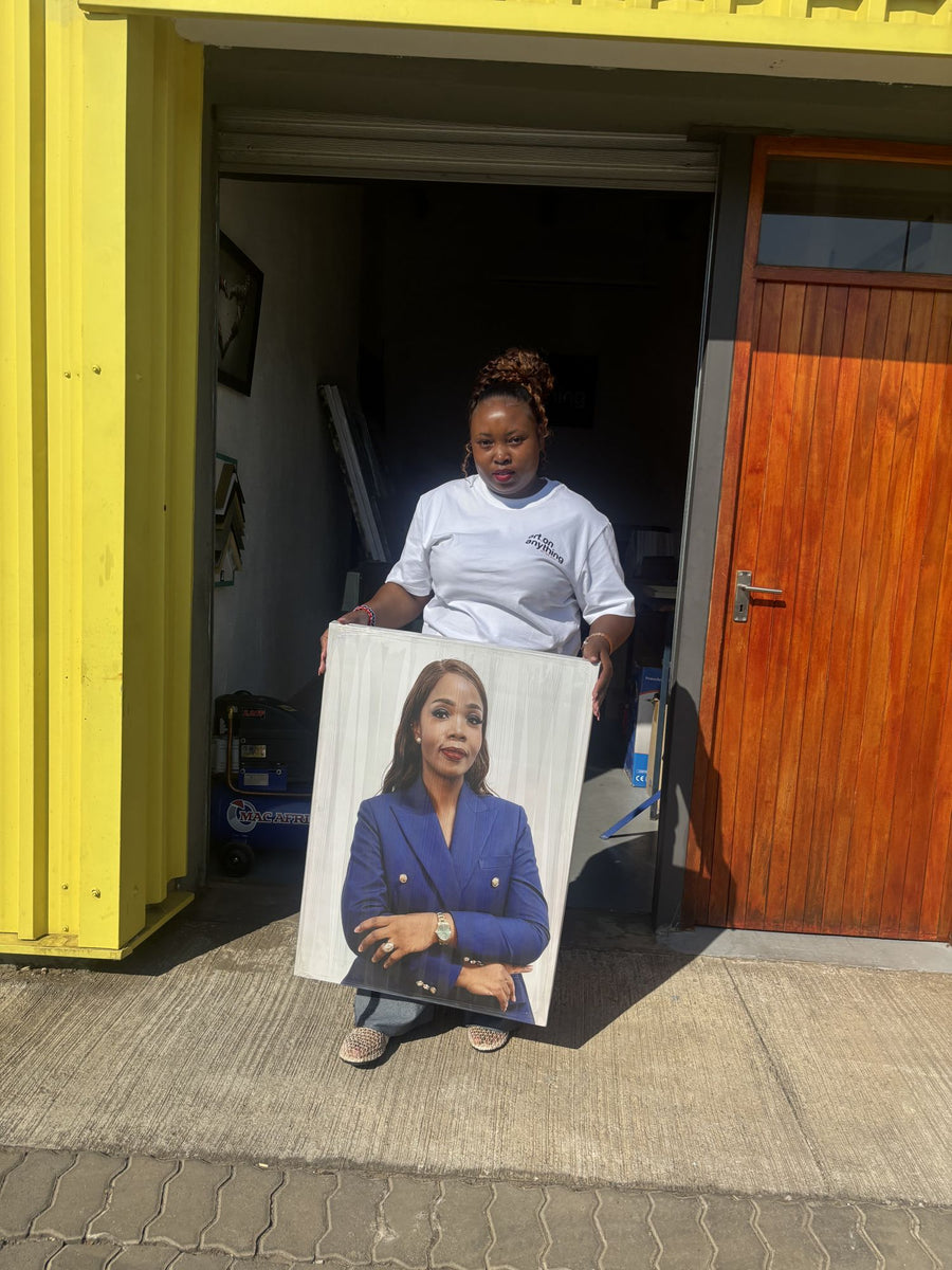 Portrait canvas collected at the studio