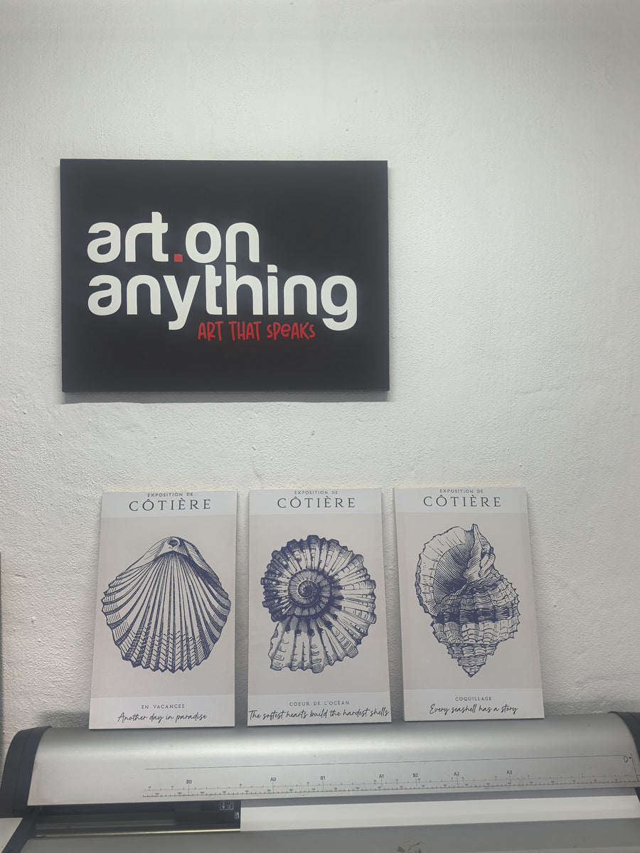 Shell print triptych