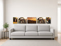 Above-the-Bed Five canvas combo on a wall above a sofa