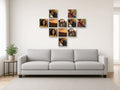 Heart Cluster canvas combo on a wall above a sofa