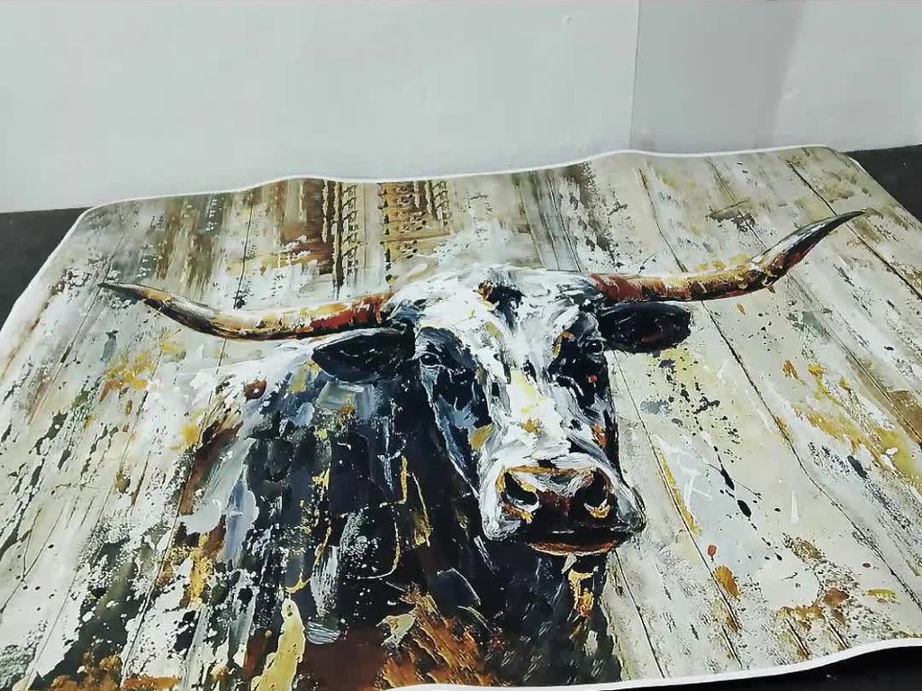 Canvas print laid out ready for stretching
