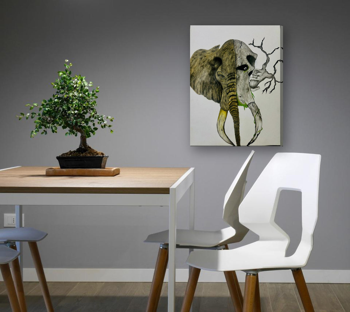 Echoes of Split Legacy I by Sipho canvas print in a dining nook