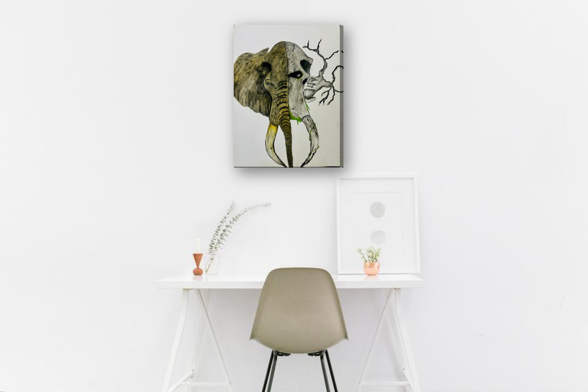 Echoes of Split Legacy I by Sipho canvas print in a home office