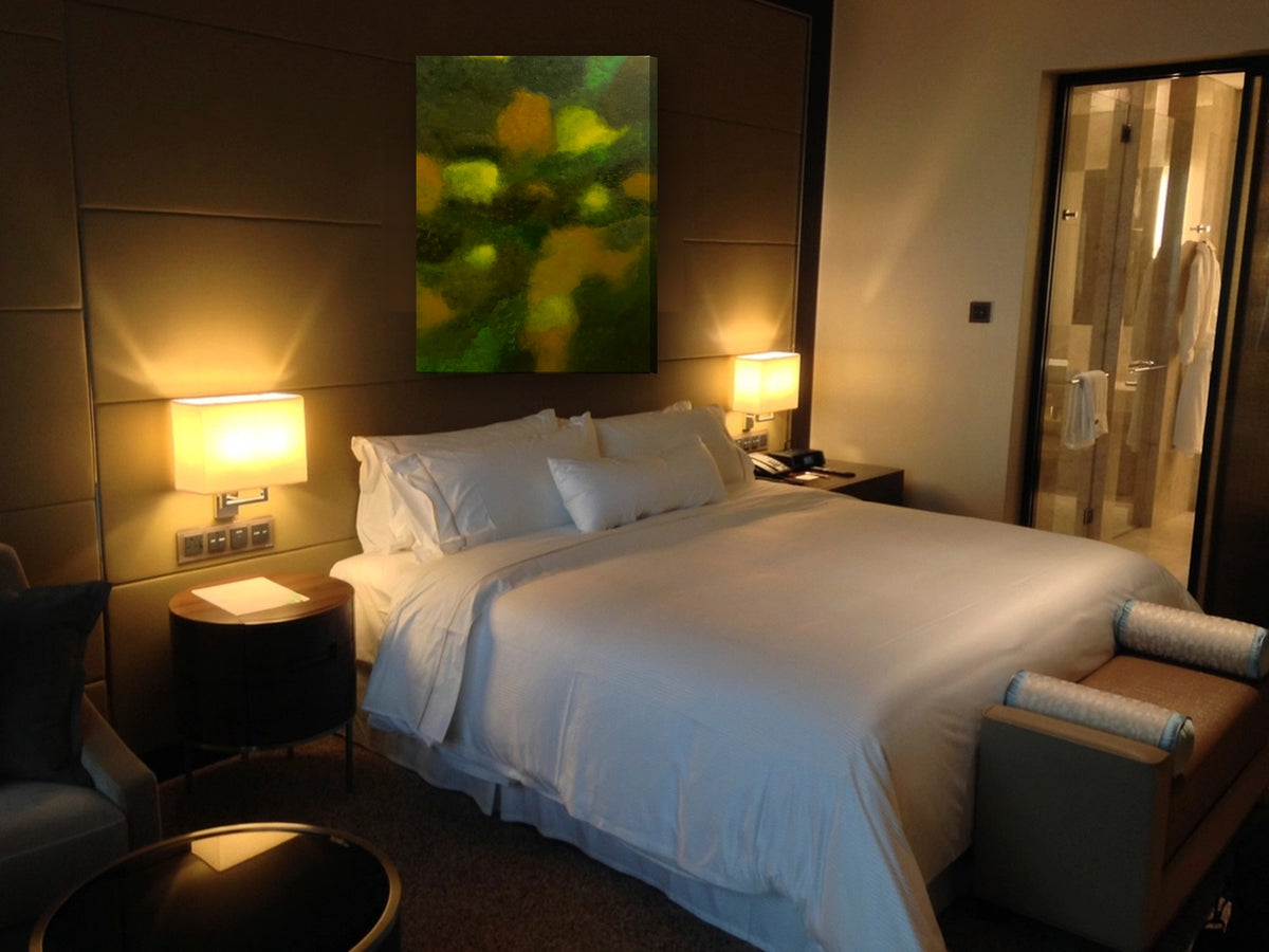 Midnight Moss by Sipho canvas print in a bedroom