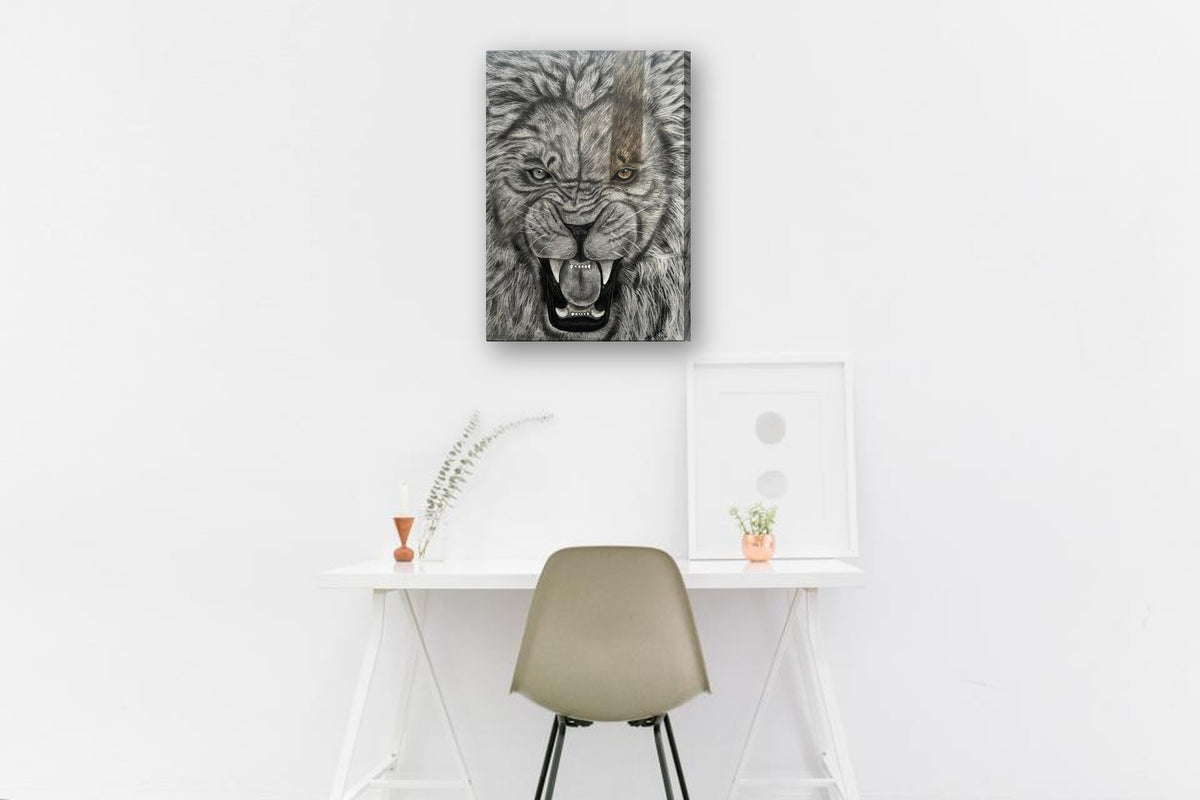 Mufasa by Sipho canvas print in a home office