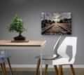 Railway Tracks Under Stormy Skies by Rudolf Maré canvas print in a dining nook