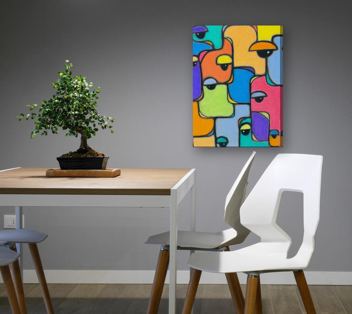 Shred Solitude by Sipho canvas print in a dining nook