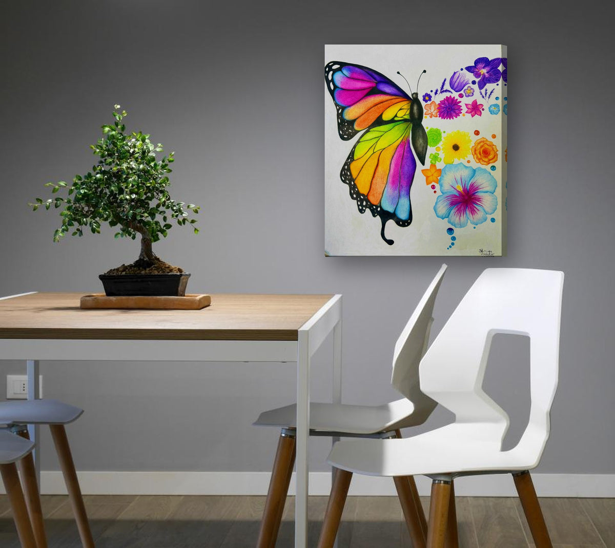 The Brilliance Within by Sipho canvas print in a dining nook