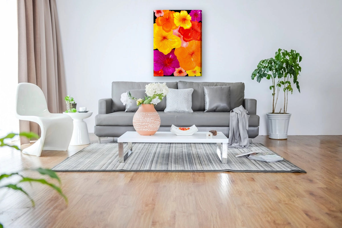 Unfolding Radiance by Sipho canvas print in a living room