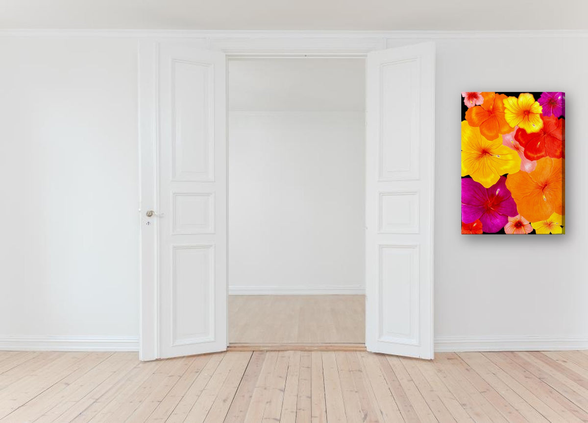 Unfolding Radiance by Sipho canvas print in a hallway